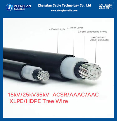 15kv AAC AAAC ACSR Leiter XLPE HDPE Isolationsbaumkabel 185mm2 NTC 5909 ICEA S121-733