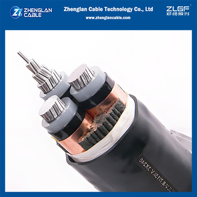 8.7/15KV 3x240mm2 AL/SC/XLPE/SC/CTS/PVC Untergrundkabel
