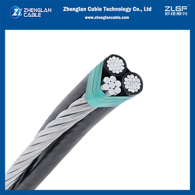 1KV Triplex-Bundle-Kabel AAC/XLPE+ACSR-Neutral 2x1/0AWG+1/0AWG ASTM S76-474