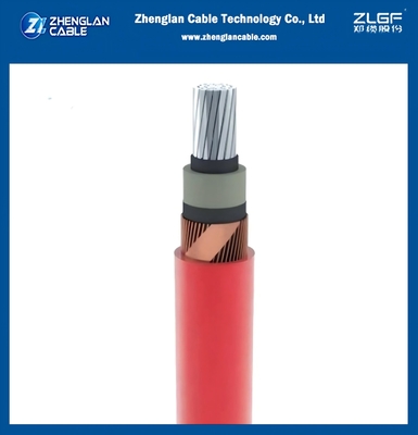 AL/SC/XLPE/SC/CWS/PVC/CTS/PVC1x240/25mm2 IEC 60502-2 8,7/15KV Kupferdrahtschild + Kupferbandschildschutzrohr Rot Mittelspannungsnetzkabel