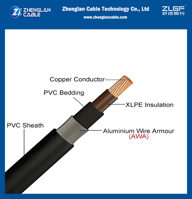 0.6/1kV 2Cores 95mm Kupfer/Aluminium-Kern PVC/XLPE Untergrundstahldraht Swa gepanzertes Stromkabel