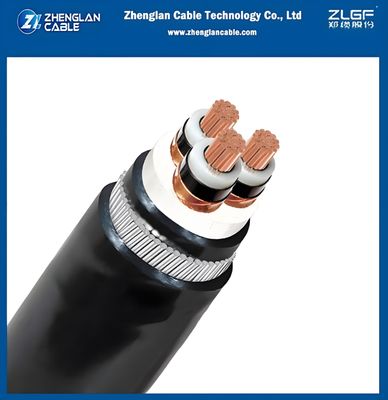 Stromkabel 6.35/11kv 3 Kern 185mm2 CU/XLPE/CTS/PVC/SWA/PVC Kabel IEC 60502-2 Kupferkabel xlpe isoliertes Stahldraht gepanzerte PVC-Hülle