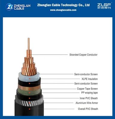 19/33kV Erdkabel, Kupferdrahtschirm + Aluminiumdraht armiert, Einleiter 1x500mm² IEC 60502-2