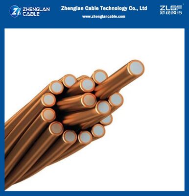 CCS Kupferbeschichtete Stahlsträhne Barleiter 9AWG 2.91mm 40% Leitfähigkeit ASTM B 228