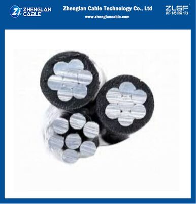 0.6/1kv Aerial Bundled Cable AAC/XLPE+AAC/XLPE+AAAC-Phasekabel mit xlepe-Isolation und neutralem Kabel ist 2x2/0+2/0AWG