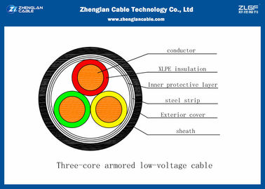 3 Kabel isolierte der Kern-0.6/1kV CU/AL LV, XLPE gepanzertes Stromkabel (AL/CU/N2XB2Y)