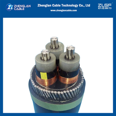 Aluminiumkabel Al/SC/XLPE/SC/CTS/PVC VDE0276/IEC 60502-teilige 2 des Kern-6-35KV 3